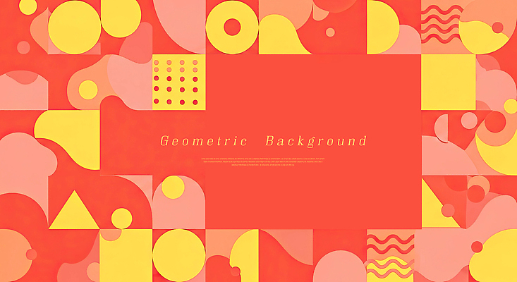 모양 PSD 편집이미지 디자인 컬러 백그라운드 패턴 형상 빨간색 노란색 사각형 원형 삼각형 크기 배열 기하학 조화 이미지편집 도형 무늬 파일형식