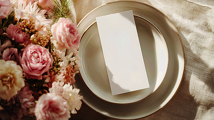 JPG 편집이미지 문자 접시 꽃 종이 음식 분홍색 식탁 탁자 요리 이벤트 장식 카드 프레젠테이션 준비 편집실사 AI포토 AI콘텐츠 식물 식기 컬러 가구 CG 파일형식