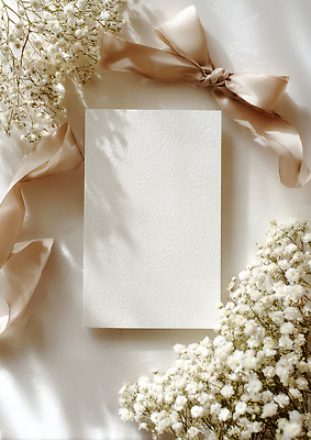 JPG 편집이미지 디자인 꽃 리본 종이 백그라운드 탁자 결혼식 문구용품 장식 사무실 촬영 흰색 카드 오브젝트 편집실사 AI포토 AI콘텐츠 식물 컬러 가구 결혼 비즈니스 CG 파일형식