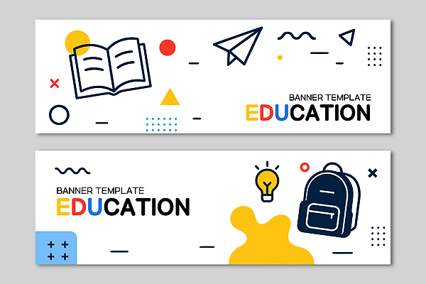 도형 템플릿 학생 디자인 배너 배너템플릿 교육 가로배너 컬러 가방 전구 비행기 그래픽 책 학습 자료 현수막 AI파일 잡화 항공교통 대중교통 가로 파일형식 벡터