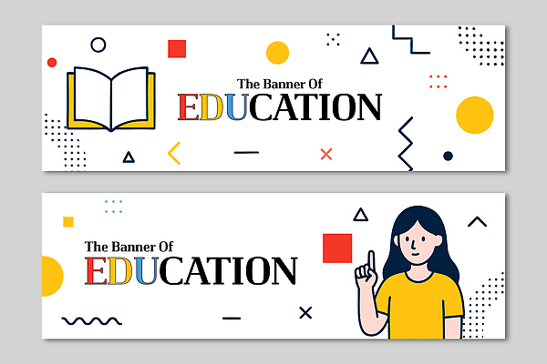 도형 템플릿 디자인 배너 배너템플릿 교육 가로배너 컬러 학교 사람 그래픽 책 학습 현수막 표현 그림 이미지 소통 창의성 AI파일 컨셉 가로 파일형식 벡터