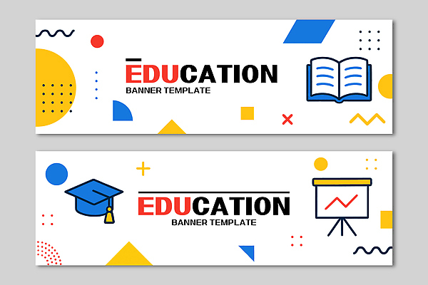 템플릿 디자인 배너 배너템플릿 교육 가로배너 컬러 졸업 그래픽 책 정보 현수막 전달 서류판 창의성 AI파일 가로 사무용품 파일형식 벡터