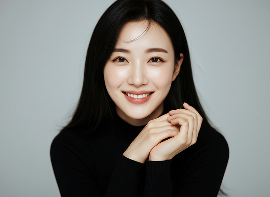 JPG 주간 편집이미지 손 여자 백그라운드 실내 표정 대화 미소 촬영 이미지 초상화 흥미 의료성형뷰티 편집실사 AI인물포토 AI콘텐츠 자연요소 컨셉 말하기 사람 내부 신체부위 CG 그림 파일형식 AI포토