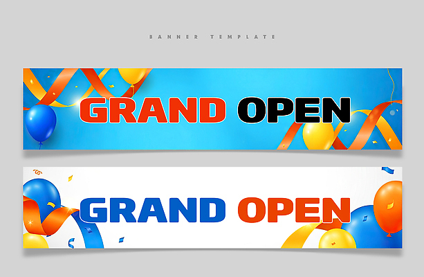 템플릿 배너 컨셉 가로 오픈 오브젝트 파일형식 상점 기념 이벤트 장식 풍선 리본 컬러 초대 디자인 축하 문구용품 준비 PSD 오픈행사 현수막 가로배너 이미지템플릿