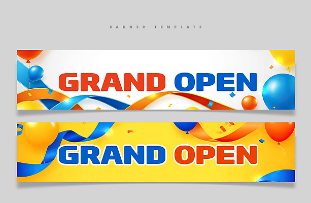 템플릿 배너 기념일 컨셉 이벤트 가로 오픈 오브젝트 파일형식 개업 축하 풍선 장식 리본 디자인 컬러 생일 파티 알림 축제 문구용품 PSD 오픈행사 현수막 가로배너 이미지템플릿
