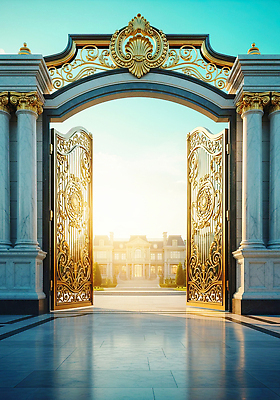 JPG 편집이미지 외관 설계 조명 풍경 건물 장식 빛 문 시간 오픈 화려 고급 저녁 현관문 대문 기념물 뷰티풀 편집실사 건축물 컨셉 야간 CG 파일형식