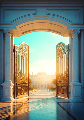 JPG 편집이미지 하늘 아침 출입구 풍경 건물 빛 햇빛 문 정원 기둥 화려 고급 대리석 기온 편집실사 주간 건축물 건축 컨셉 재료 날씨 태양 CG 파일형식