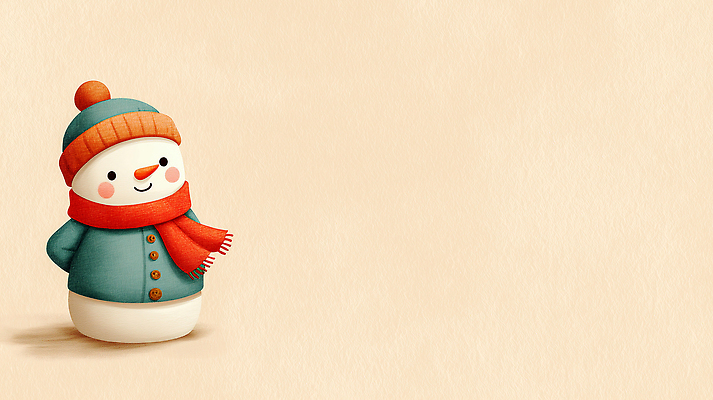 JPG 캐릭터 행복 백그라운드 크리스마스 겨울 일러스트 눈사람 동화 조명 장식 귀여움 스카프 눈송이 밝은색 홀리데이 국내일러스트 AI일러스트 AI콘텐츠 계절 기념일 감정 컨셉 휴가 눈_날씨 목도리 파일형식