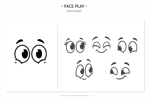 캐릭터 디자인 감정 일러스트 장난 모션 아이디어 표정 놀람 기쁨 슬픔 표현 묘사 즐거움 그림 창의성 국내일러스트 AI파일 컨셉 파일형식 벡터