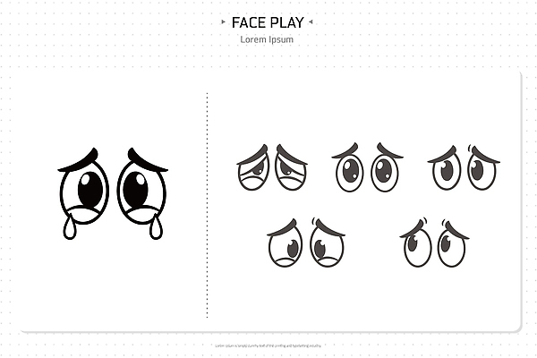 캐릭터 디자인 감정 얼굴 일러스트 표정 그래픽 놀람 기쁨 슬픔 표현 연습 그림 드로잉 국내일러스트 AI파일 미술 신체부위 파일형식 벡터