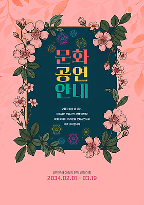 PSD 편집이미지 디자인 꽃 포스터 문화 예술 백그라운드 모션 안내 이벤트 공연 정보 계획 3월 2월 이미지편집 식물 컨셉 날짜 파일형식