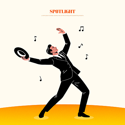 남자 감정 예술 음악 음표 일러스트 모션 표정 분장 소리 공연 무대 표현 춤 센터 남성복 즐거움 스포트라이트 흥미 스타일 국내일러스트 AI파일 기호 옷 컨셉 문화예술 사람 이벤트 파일형식 벡터