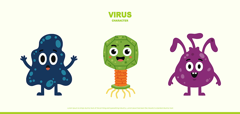 모양 동물 캐릭터 디자인 컬러 일러스트 생물 형상 웃음 그래픽 친구 표현 바이러스 중앙 즐거움 장면 디지털아트 일러캐릭터 AI파일 감정 관계 표정 파일형식 벡터