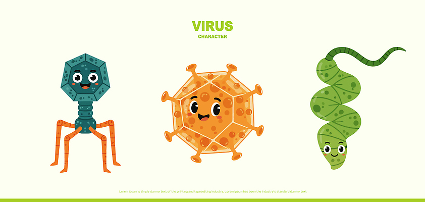 캐릭터 교육 감정 의학 자료 소방 파일형식 벡터 바이러스 컬러 모양 디자인 박테리아 진화 과학 즐거움 창의성 교육자료 건강 일러스트 일러캐릭터 AI파일