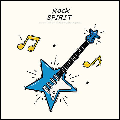 디자인 별 문화 예술 악기 음악 컬러 일러스트 그래픽 소리 기타 표현 분위기 그림 락 창의력 창작 국내일러스트 AI파일 자연요소 컨셉 현악기 문화예술 로큰롤 파일형식 벡터