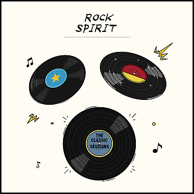 디자인 음악 컬러 일러스트 공중 그래픽 장식 공책 소리 레코드 빈티지 편안함 앨범 락 록 리듬 창의성 스타일 국내일러스트 AI파일 컨셉 문화예술 문구용품 음반 감각 로큰롤 파일형식 벡터