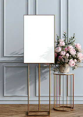 JPG 편집이미지 디자인 꽃 화분 벽 프레임 장식 파란색 인테리어 금속 공간 배열 모던 목업 편집실사 식물 컬러 재질 CG 파일형식