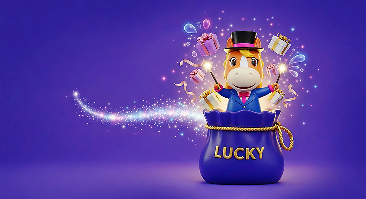 편집이미지 감정 컬러 컨셉 포유류 불 전통소품 선물 상자 십이지신 말_동물 연도 파일형식 2026년 AI콘텐츠 캐릭터 행운 마법 주머니 보라색 불꽃 장면 축제 즐거움 아이디어 디자인 단순화된 JPG 선물상자 이벤트 복주머니 붉은말 병오년 새해 말띠 이미지편집 AI컴퓨터그래픽