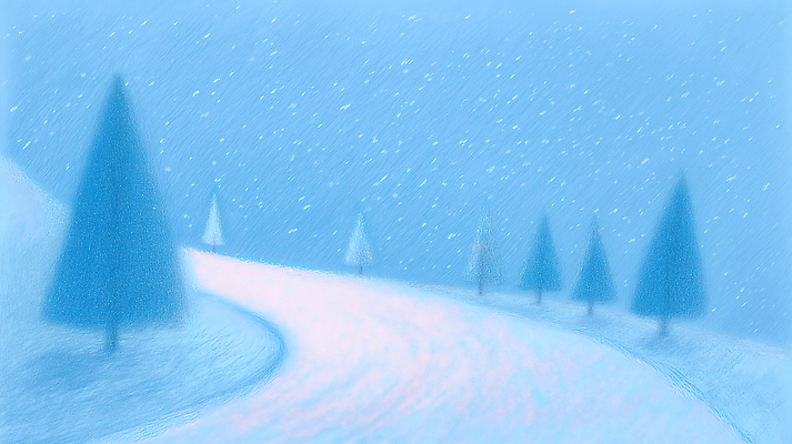 JPG 나무 계절 길 겨울 일러스트 자연 하늘 산 풍경 파란색 산책 만남 흰색 신선 차가움 조용 흐림 국내일러스트 AI일러스트 AI콘텐츠 식물 컬러 컨셉 날씨 휴식 생태계 파일형식