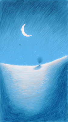 JPG 나무 별 겨울 일러스트 자연 하늘 풍경 고요 달 흰색 고독 차가움 언덕 조화 색감 풍경화 국내일러스트 AI일러스트 AI콘텐츠 자연요소 식물 계절 감정 컬러 그림 생태계 파일형식