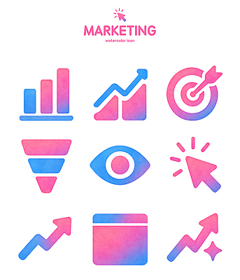 도형 PSD 아이콘 디자인 화살표 컬러 통계 그래프 수채화 자료 정보 배열 오브젝트 클릭 마케팅 2D아이콘 파일형식