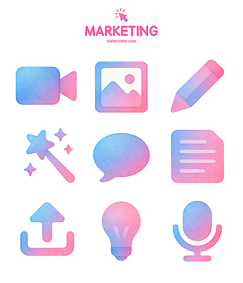 도형 PSD 아이콘 기호 디자인 예술 상징 컬러 수채화 그래픽 장식 표현 오브젝트 그림 마케팅 창의력 2D아이콘 문자 파일형식