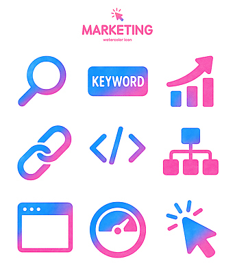 도형 PSD 아이콘 기호 디자인 컬러 그래프 수채화 세트 자료 구출 접속 오브젝트 검색 클릭 마케팅 2D아이콘 문자 도움 파일형식