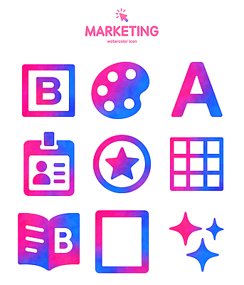 모양 PSD 아이콘 디자인 예술 컬러 커뮤니케이션 수채화 그래픽 도구 표현 배열 오브젝트 그림 마케팅 창의성 2D아이콘 파일형식