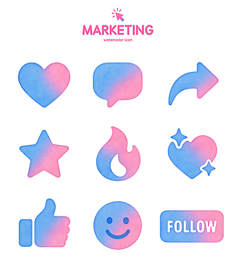 PSD 아이콘 디자인 화살표 별 컬러 말풍선 불꽃 수채화 웃음 그래픽 하트 붓기 오브젝트 소통 마케팅 좋음 2D아이콘 자연요소 모양 컨셉 모션 불 표정 파일형식