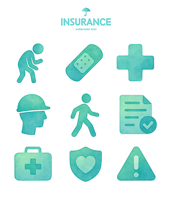 PSD 일러스트 의학 수채화 경고 안전 도구 심장 보호 상처 헬멧 오브젝트 체크표시 문서 보험 응급치료 국내일러스트 컨셉 치료 장기_의학 보호장비 확인 파일형식