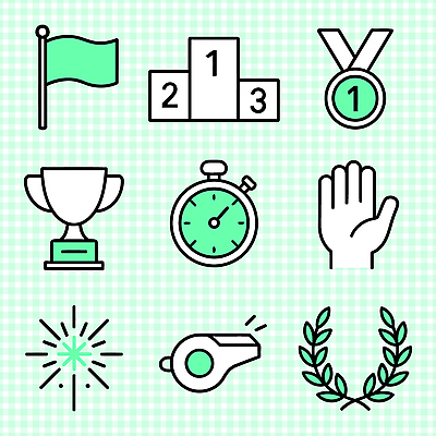 아이콘 손 별 스포츠 경기 경쟁 깃발 우승 호루라기 트로피 메달 체육 오브젝트 스톱워치 시상대 2D아이콘 AI파일 자연요소 시계 컨셉 신체부위 최고 상_우승 상_상패 파일형식 벡터
