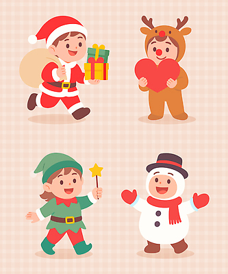 기념일 감정 크리스마스 사슴 사람 공휴일 파일형식 벡터 산타클로스 루돌프 눈사람 어린이 선물 사랑 즐거움 접근 캐릭터 축제 옷 연휴 마음 스타 마법 소원 일러스트 국내일러스트 AI파일