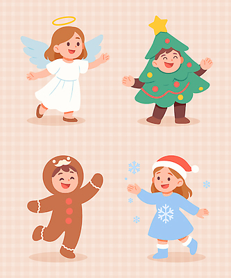 나무 옷 크리스마스 겨울 일러스트 장난 천사 선물 웃음 장식 소풍 초콜릿 축제 눈송이 놀이터 즐거움 생강 코스프레 국내일러스트 AI파일 식물 계절 기념일 감정 채소 놀이 디저트 눈_날씨 표정 야외활동 파일형식 벡터