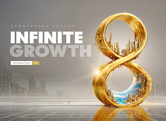 PSD 편집이미지 디자인 예술 상징 미래 풍경 그래픽 금색 성장 표현 도시 발전 이미지 무한 창의성 이미지편집 컬러 컨셉 파일형식