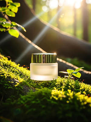 JPG 나무 식물 편집이미지 자연 아침 건강 이끼 빛 환경 맑음 촬영 화장품 숲 크림 편집실사 AI컴퓨터그래픽 AI콘텐츠 주간 날씨 뷰티 CG 생태계 파일형식