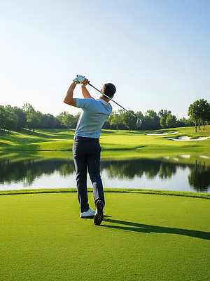 JPG 나무 편집이미지 남자 호수 스포츠 골프 모션 골프장 자연 잔디 야외 운동 스윙 클럽 코스 편집실사 AI인물포토 AI콘텐츠 식물 포즈 스포츠시설 건강 사람 구기 CG 생태계 파일형식 AI포토