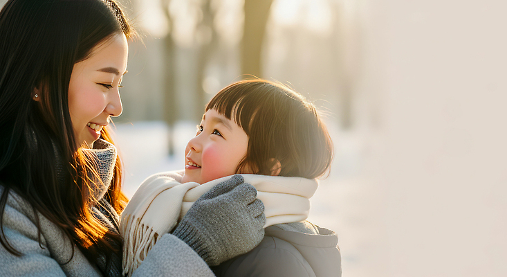 계절 공공시설 감정 가족 관계 안기 표정 사람 태양 목도리 CG 생태계 파일형식 엄마 어린이 겨울 포옹 공원 미소 따뜻함 스카프 웃음 일과 자연 햇빛 행복 편집이미지 편집실사 JPG