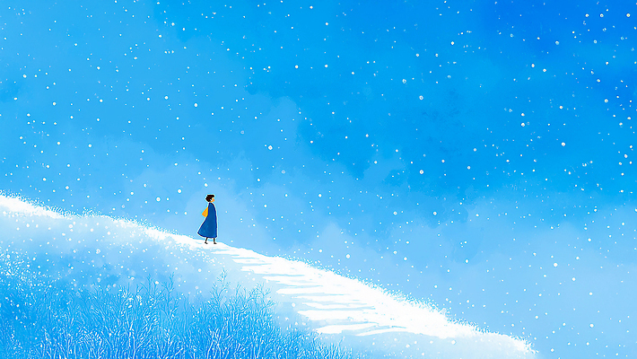 JPG 길 예술 겨울 일러스트 자연 하늘 산 사람 풍경 그래픽 걷기 얼음 공간 눈송이 차가움 신비 뷰티풀 국내일러스트 자연요소 계절 컨셉 모션 눈_날씨 생태계 파일형식
