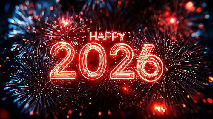 편집이미지 문자 감정 다수 컨셉 놀이 사람 이벤트 소리 연도 파일형식 2026년 새해 불꽃놀이 축하 여러명 하늘 컬러 장면 순간 즐거움 기쁨 파티 도시 소음 JPG 타이포그라피 병오년 이미지편집