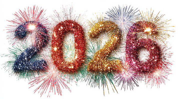 편집이미지 문자 감정 컨셉 놀이 연도 파일형식 2026년 불꽃놀이 새해 숫자 장식 축제 컬러 장면 화려 하늘 밝음 기쁨 축하 연말 JPG 타이포그라피 병오년 이미지편집