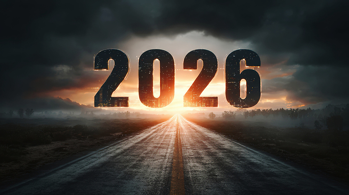 자연요소 편집이미지 문자 길 교통시설 일몰 연도 생태계 파일형식 2026년 도로 거리 풍경 자연 빛 어둠 황혼 하늘 태양 여행 JPG 타이포그라피 새해 병오년 이미지편집