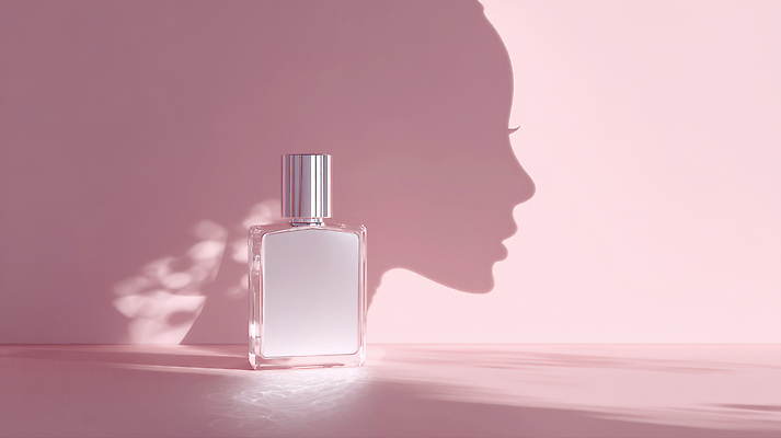 JPG 모양 편집이미지 디자인 분홍색 백그라운드 탁자 조명 그림자 관찰 향수 오브젝트 그림 심플 창의성 스타일 이미지편집 AI컴퓨터그래픽 AI콘텐츠 컬러 가구 모션 화장품 파일형식