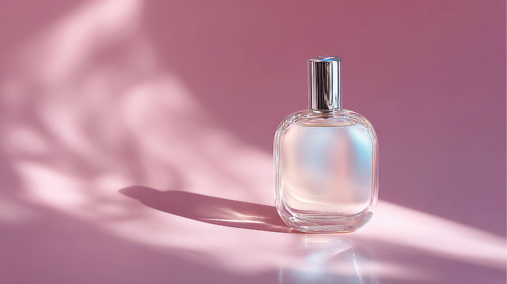 JPG 편집이미지 디자인 분홍색 백그라운드 포장 유리 그림자 빛 반사 투명 상품 향수 향기 주위 뷰티풀 이미지편집 AI포토 AI콘텐츠 컬러 재질 화장품 냄새 파일형식