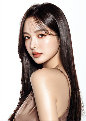 JPG 편집이미지 긴머리 헤어스타일 여자 포즈 표정 웃음 화장 뷰티 카메라 촬영 흰배경 헤어관리 의료성형뷰티 편집실사 AI인물포토 AI콘텐츠 백그라운드 사람 전자제품 흰색 CG 파일형식 AI포토