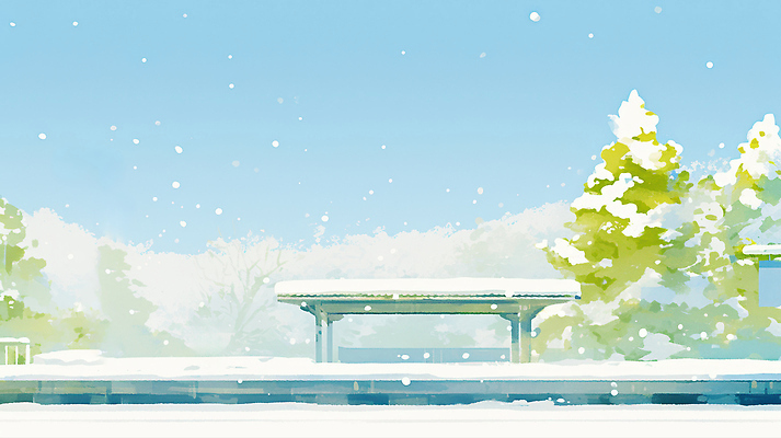 JPG 나무 여행 교통 겨울 일러스트 자연 하늘 대중교통 풍경 여러명 기차 흰색 대기 눈송이 기다림 역 차가움 층 겨울풍경 국내일러스트 식물 계절 육상교통 교통수단 컬러 다수 교통시설 모션 눈_날씨 사람 생태계 파일형식