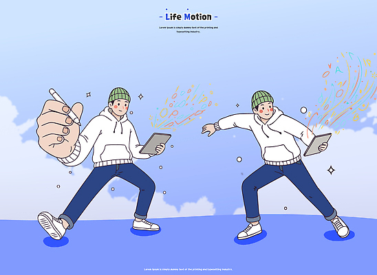 손 디자인 남자 포즈 하늘색 일러스트 모션 기술 그림자 스마트폰 표현 그림 패드 창의력 국내일러스트 AI파일 사람 신체부위 파란색 핸드폰 스마트기기 파일형식 벡터