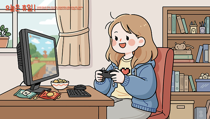 캐릭터 여유 의자 일러스트 모션 디저트 주택 소녀 책 친구 컴퓨터 스크린 방 게임 시간 휴일 동료 즐거움 컴퓨터게임 픽셀 국내일러스트 AI파일 여자 감정 어린이 음식 가구 관계 놀이 건물 전자제품 파일형식 벡터