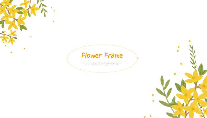 PSD 식물 디자인 꽃 선 백그라운드 잎 일러스트 자연 프레임 장식 여름 장미 노란색 봄 배열 조화 뷰티풀 국내일러스트 계절 컬러 생태계 파일형식