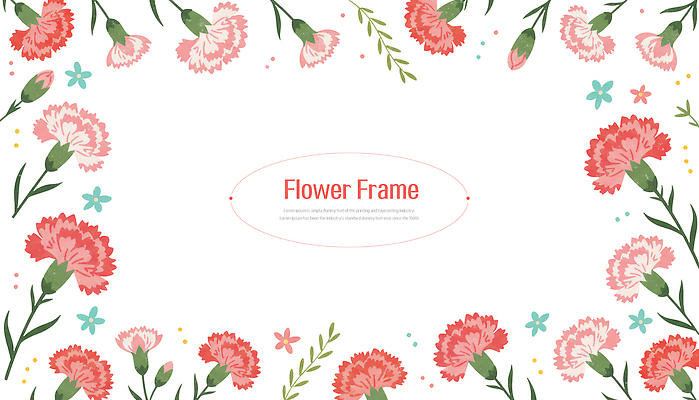 PSD 식물 디자인 꽃 예술 컬러 백그라운드 무늬 일러스트 텍스트 자연 생명 프레임 그래픽 장식 배열 카네이션 화사함 색채 국내일러스트 컨셉 생태계 파일형식