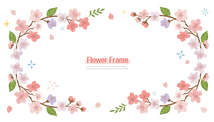 PSD 나무 전통 디자인 계절 꽃잎 꽃 화초 예술 컬러 백그라운드 일러스트 자연 생명 프레임 이벤트 장식 봄 전시 화사함 뷰티풀 스타일 국내일러스트 식물 컨셉 생태계 파일형식